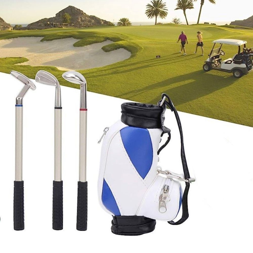 NWT ME Blue White pu Leather Golf Bag pens shape of gold clubs Blue,Black,Red in